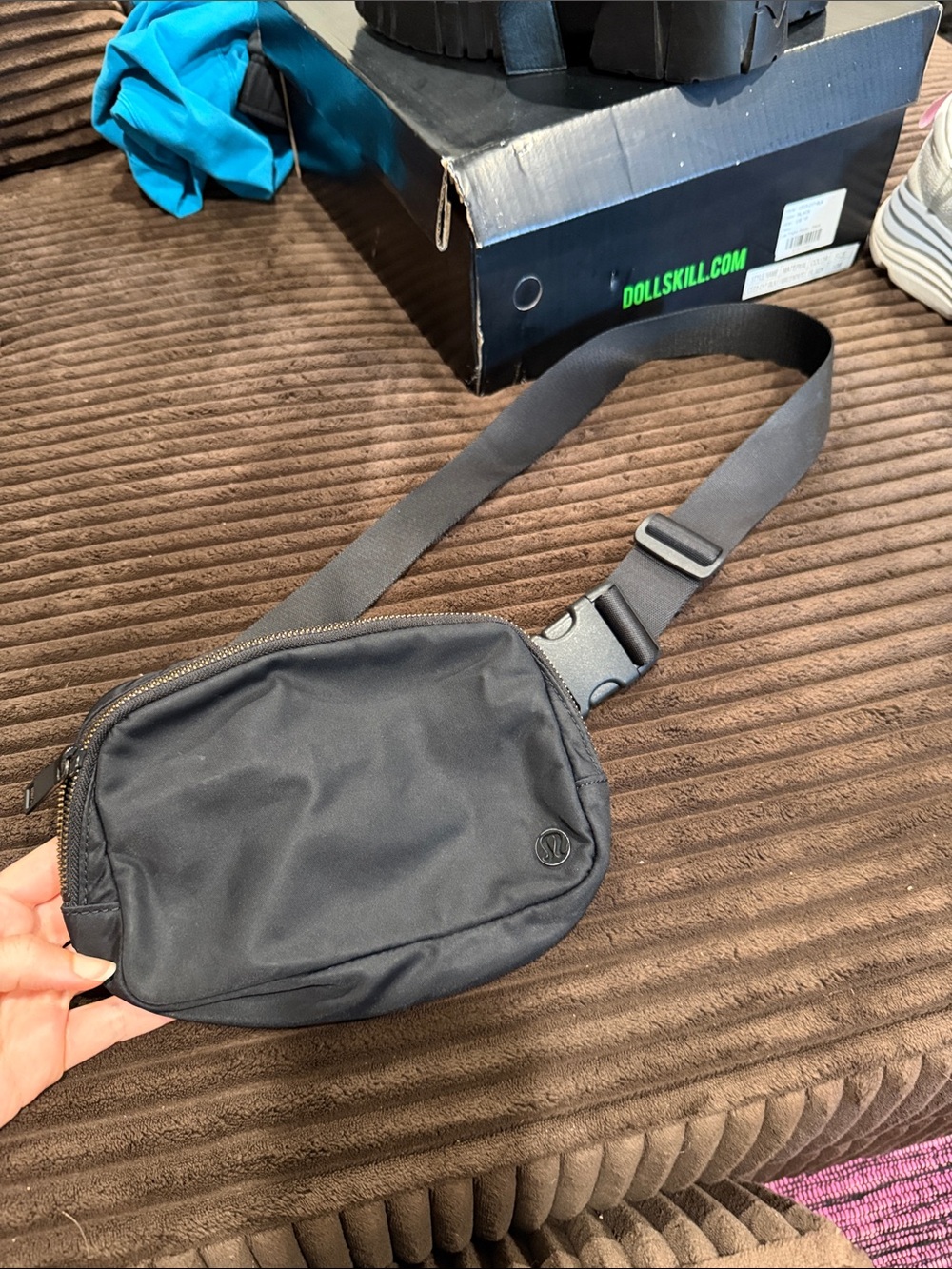 lululemon athletica Black Waist Sling Pack with Adjustable Strap